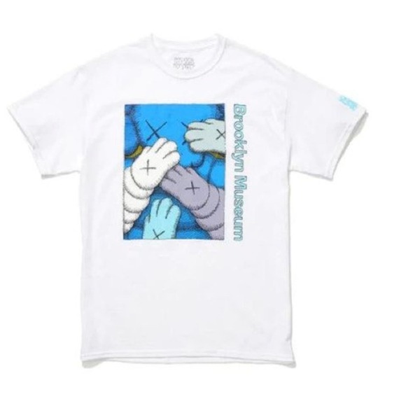 Limited Edition KAWS Men's Brooklyn Museum Urge T-shirt White/cyan - Picture 1 of 6